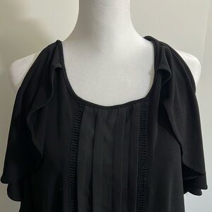 WHBM Cold Shoulder Top. Black. Size medium